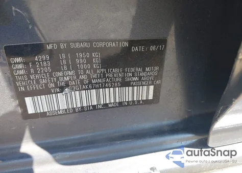 2017 Subaru Impreza 2.0I Sport из США, поврежденный, VIN 4S3GTAK67H1746285